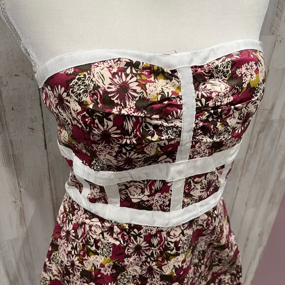 New Forever 21 Floral Babydoll Tube Top Mini Dress Y2K Womens Medium Tulle Girly - Picture 2 of 9